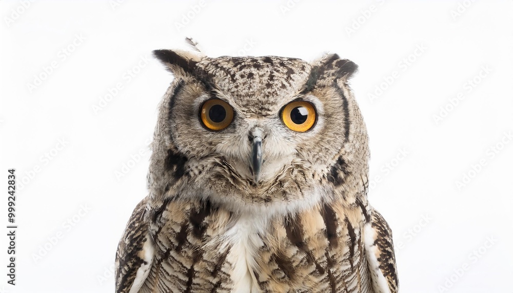 Owl on white background. Isolated of Animal. Owl on white background. Isolated of Animal.