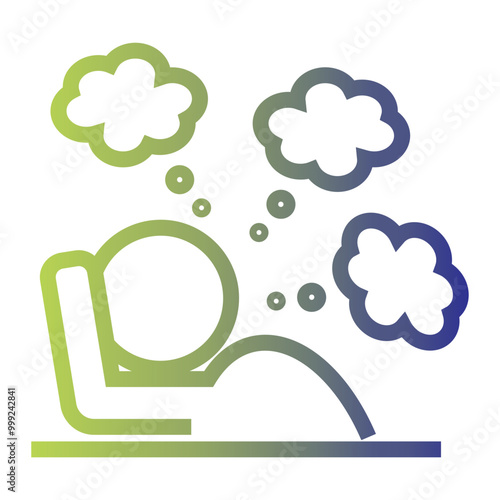Mental Health icon on line gradient style