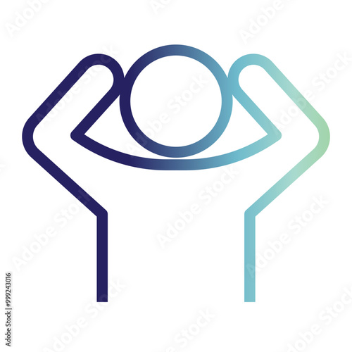 Mental Health icon on line gradient style