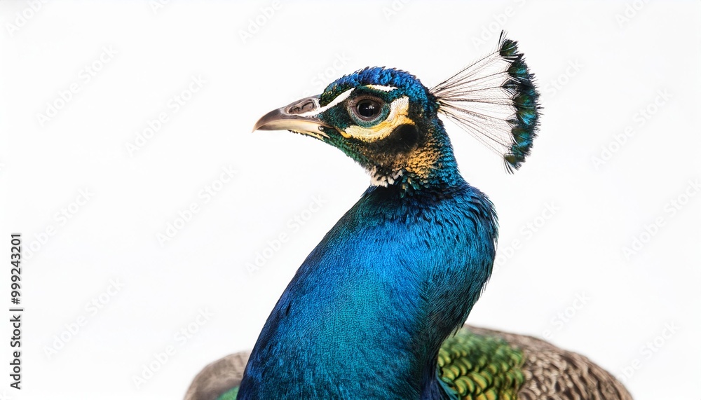 Peacock on white background. Isolated of Animal. Peacock on white background. Isolated of Animal.