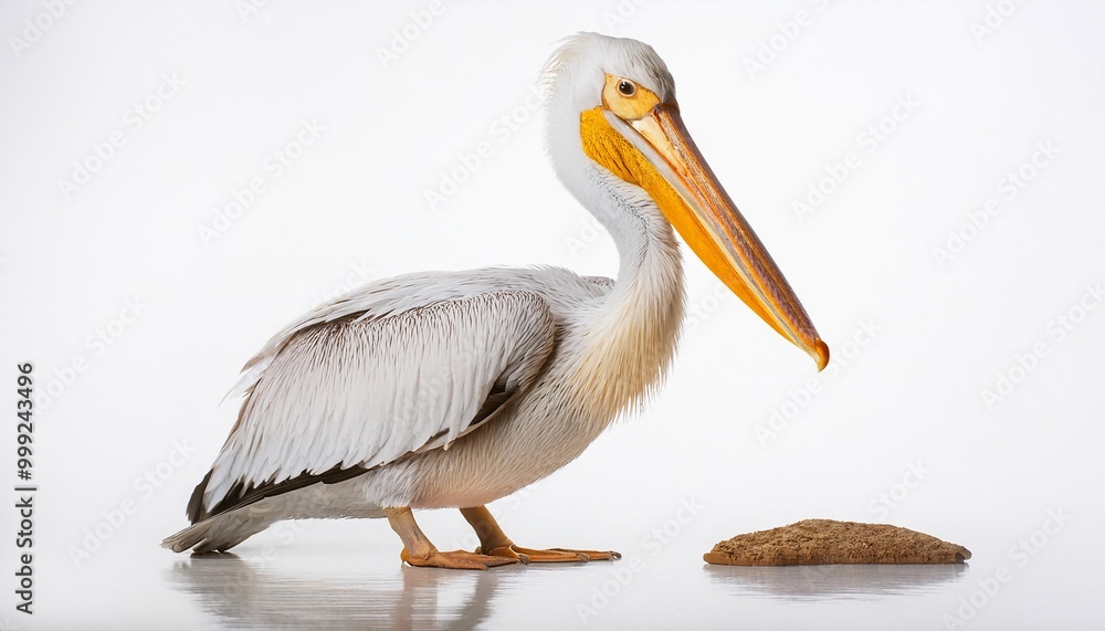 Pelican on white background. Isolated of Animal. Pelican on white background. Isolated of Animal.