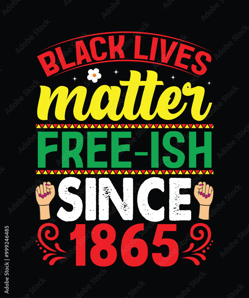 Black lives matter free-ish since 1865 T-Shirt Design Black lives matter free-ish since 1865 T-Shirt Design