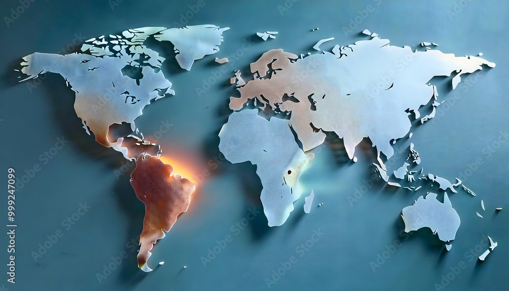 Environmental Impact Concept - Digital map of the world with tropical zones showing weather conditions. Environmental Impact Concept - Digital map of the world with tropical zones showing weather conditions.