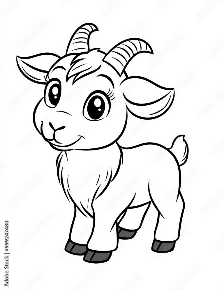 A cute little goat with a big smile on its face A cute little goat with a big smile on its face