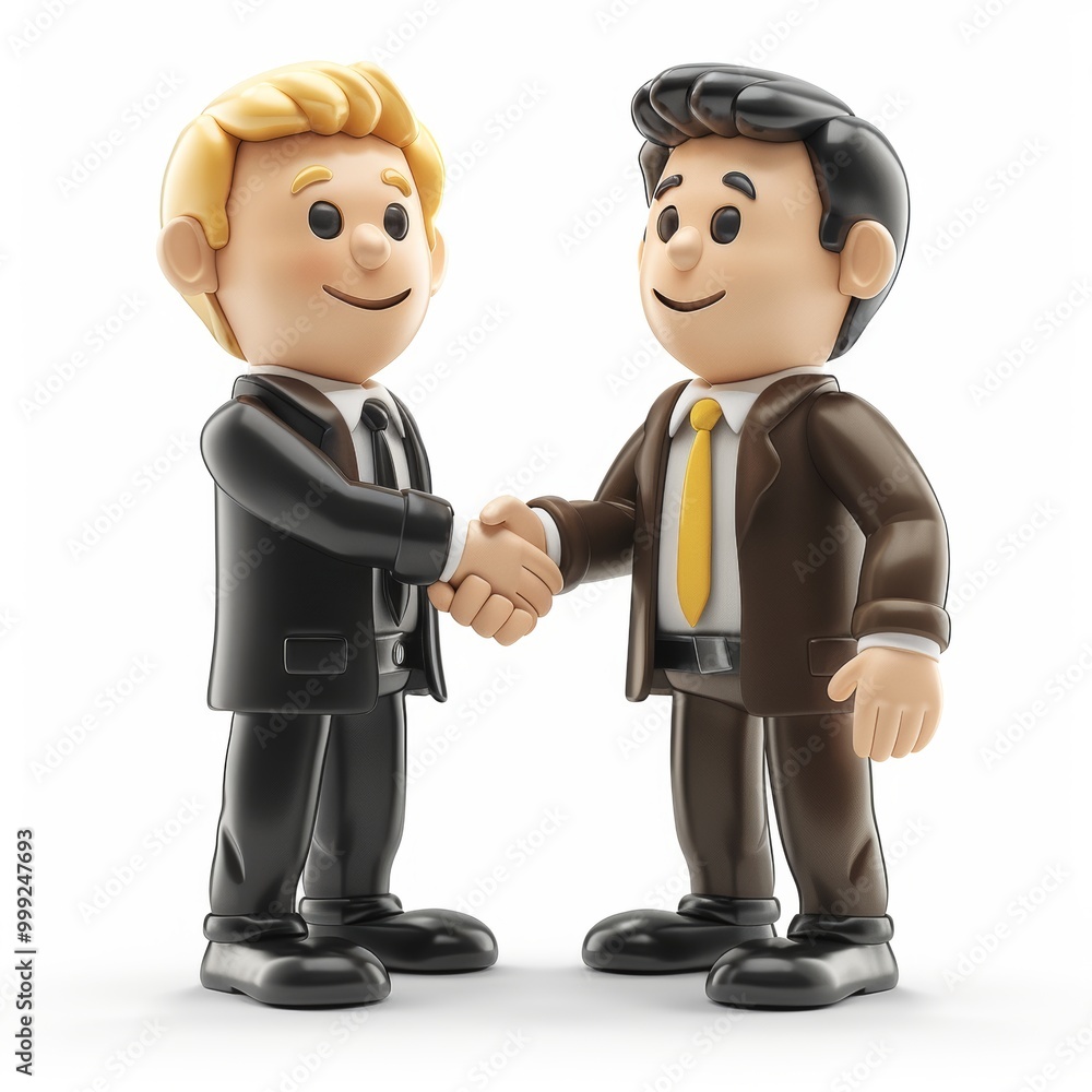 businessman shaking hands with a client in a corporate setting, signifying a successful deal or partnership, both individuals smiling and dressed in formal attire, 
