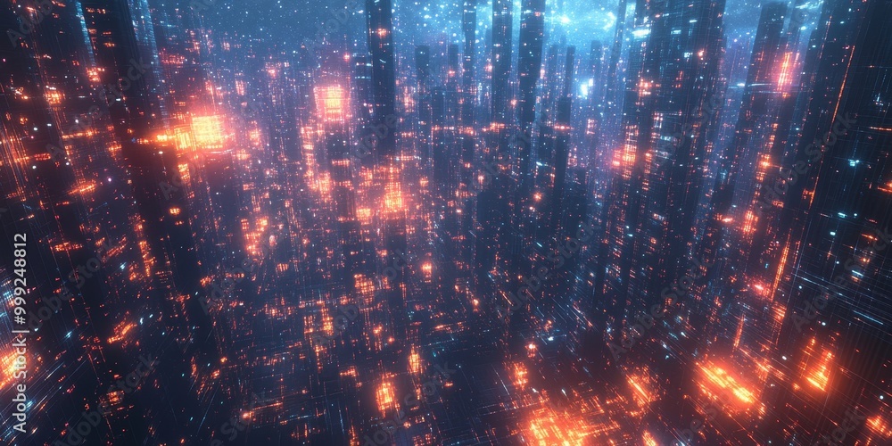 a highly advanced city, with futuristic infrastructure, energy grids, and dynamic urban spaces, all glowing under a starry sky. a highly advanced city, with futuristic infrastructure, energy grids, and dynamic urban spaces, all glowing under a starry sky.