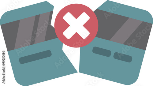Broken credit card is depicting the concept of bankruptcy and debt