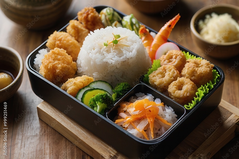lunch box with various side dishes lunch box with various side dishes