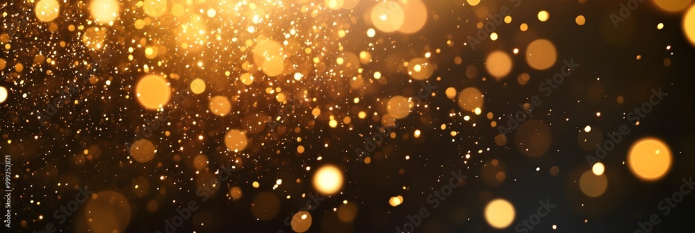 Golden christmas particles and sprinkles for a holiday celebration like christmas or new year. shiny golden lights. wallpaper background for ads or gifts wrap and web design Golden christmas particles and sprinkles for a holiday celebration like christmas or new year. shiny golden lights. wallpaper background for ads or gifts wrap and web design