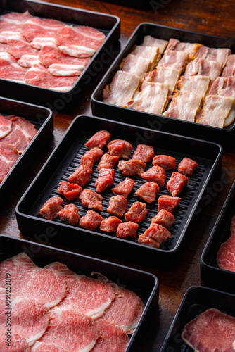 Fresh Cuts of Meat for Grilling and Barbecue Preparation