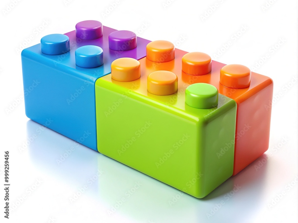 A single, brightly colored, rectangular building block with rounded edges and studs on top, standing upright on a white background, symbolizing creativity and fun. A single, brightly colored, rectangular building block with rounded edges and studs on top, standing upright on a white background, symbolizing creativity and fun.