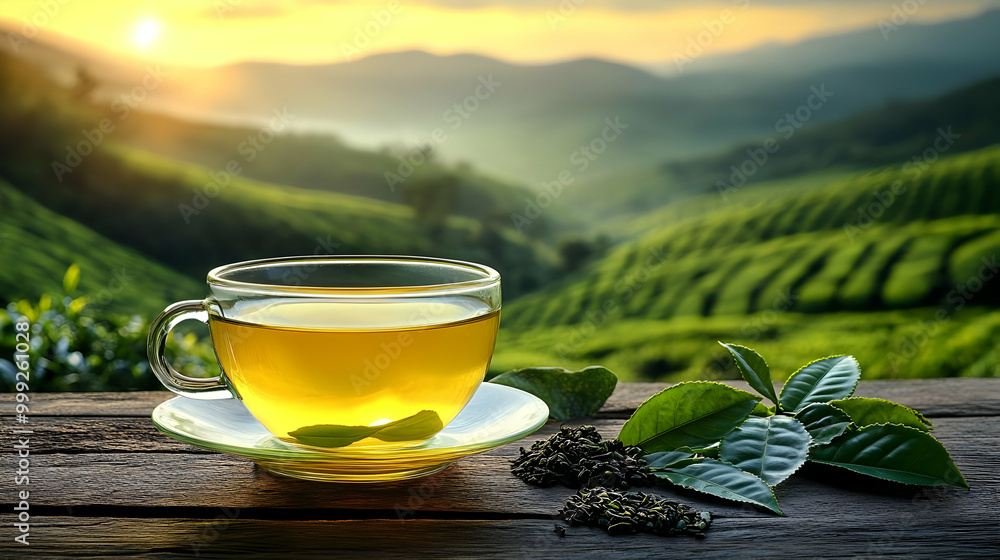 A Cup of Tea with a Mountain View: Enjoying a Moment of Tranquility A Cup of Tea with a Mountain View: Enjoying a Moment of Tranquility