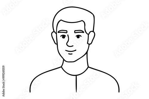 Man one line art icon