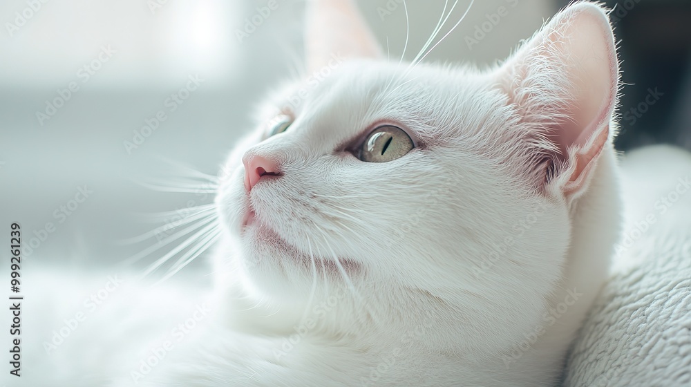 white cat feeling good when playing with human, select focus cat eye white cat feeling good when playing with human, select focus cat eye