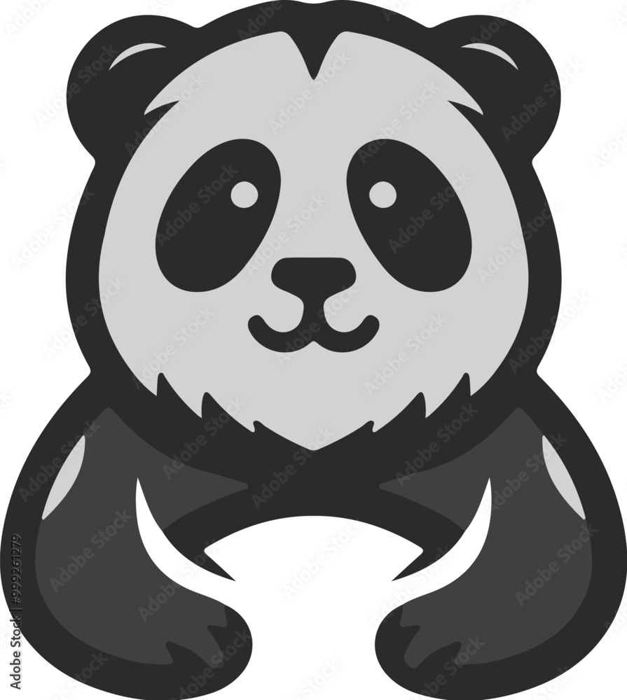 Obraz premium Cute panda bear vector illustration.