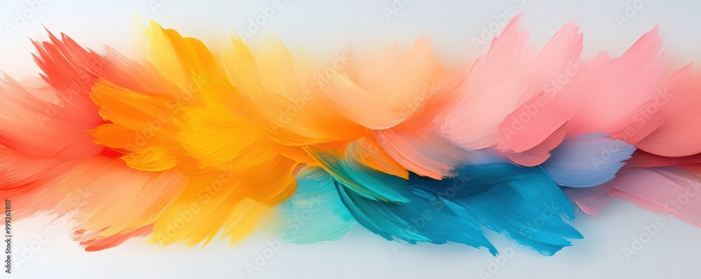 Colorful Burst of Brush Strokes in Lively Hues Colorful Burst of Brush Strokes in Lively Hues