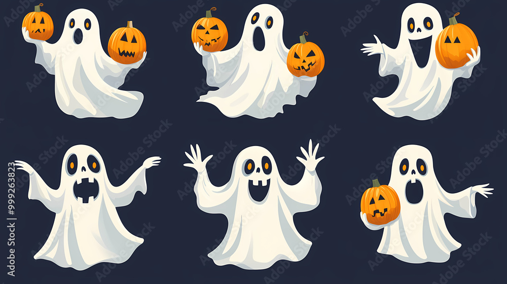 Halloween characters horror vector set design. Halloween character like grim reaper, ghost, pumpkin and Frankenstein. Halloween characters horror vector set design. Halloween character like grim reaper, ghost, pumpkin and Frankenstein.