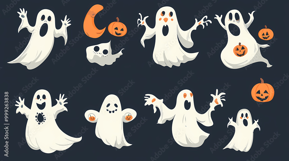Halloween characters horror vector set design. Halloween character like grim reaper, ghost, pumpkin and Frankenstein. Halloween characters horror vector set design. Halloween character like grim reaper, ghost, pumpkin and Frankenstein.