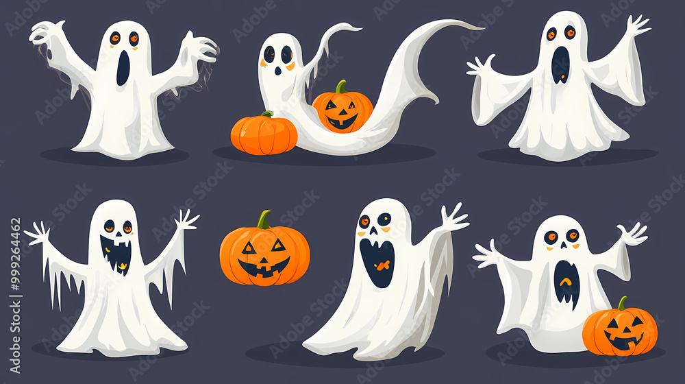 Halloween characters horror vector set design. Halloween character like grim reaper, ghost, pumpkin and Frankenstein. Halloween characters horror vector set design. Halloween character like grim reaper, ghost, pumpkin and Frankenstein.