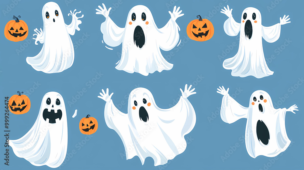 Halloween characters horror vector set design. Halloween character like grim reaper, ghost, pumpkin and Frankenstein. Halloween characters horror vector set design. Halloween character like grim reaper, ghost, pumpkin and Frankenstein.