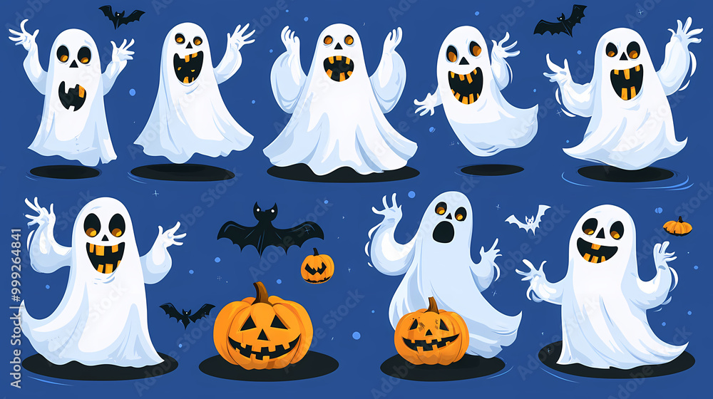 Halloween characters horror vector set design. Halloween character like grim reaper, ghost, pumpkin and Frankenstein. Halloween characters horror vector set design. Halloween character like grim reaper, ghost, pumpkin and Frankenstein.