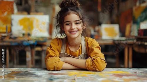 Young Artist with a Smile in the Studio