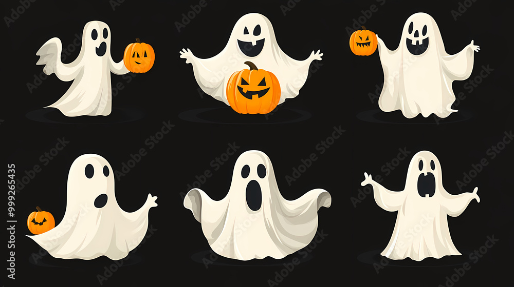 Halloween characters horror vector set design. Halloween character like grim reaper, ghost, pumpkin and Frankenstein. Halloween characters horror vector set design. Halloween character like grim reaper, ghost, pumpkin and Frankenstein.