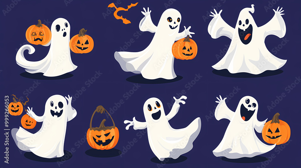 Halloween characters horror vector set design. Halloween character like grim reaper, ghost, pumpkin and Frankenstein. Halloween characters horror vector set design. Halloween character like grim reaper, ghost, pumpkin and Frankenstein.