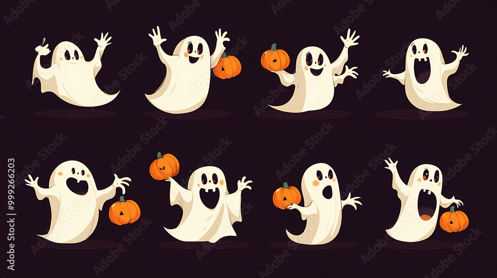 Halloween characters horror vector set design. Halloween character like grim reaper, ghost, pumpkin and Frankenstein. Halloween characters horror vector set design. Halloween character like grim reaper, ghost, pumpkin and Frankenstein.