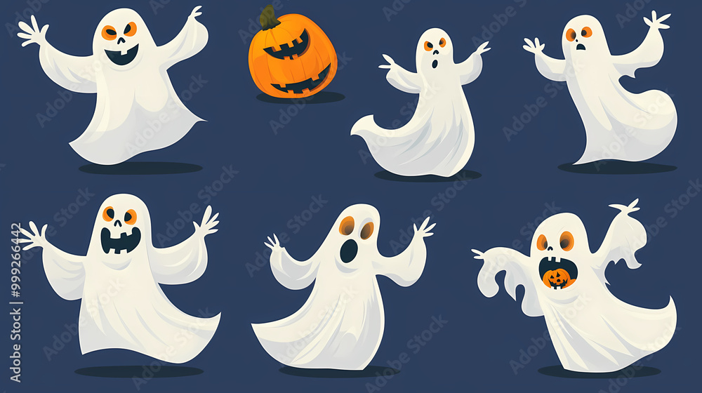 Halloween characters horror vector set design. Halloween character like grim reaper, ghost, pumpkin and Frankenstein. Halloween characters horror vector set design. Halloween character like grim reaper, ghost, pumpkin and Frankenstein.