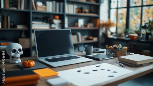 Wallpaper Mural Fun Halloween Themed Workspace Decoration Ideas Torontodigital.ca