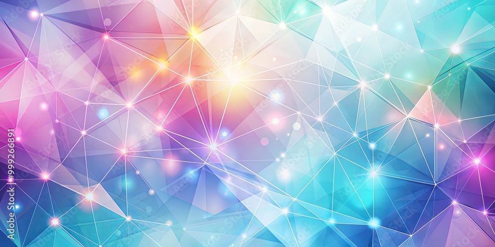 Abstract Geometric Background with Glowing Lights and Interconnected Triangles Abstract Geometric Background with Glowing Lights and Interconnected Triangles