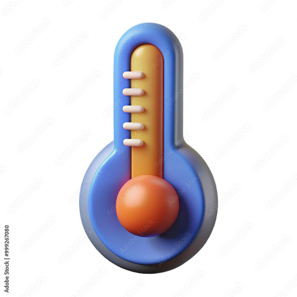 Thermometer 3d cartoon style illustration Thermometer 3d cartoon style illustration