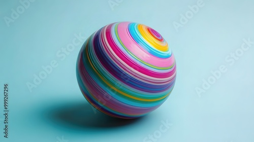 3D circular multi-colored plastic toy ball space.