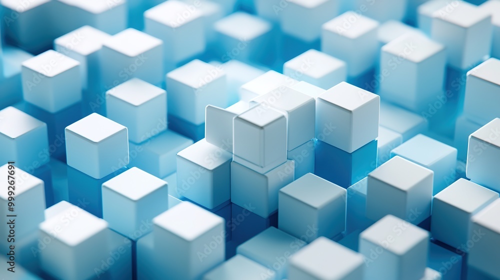 3d isometric clean blue or white cube background. Perfect circle. 2 in 1. 3d isometric clean blue or white cube background. Perfect circle. 2 in 1.