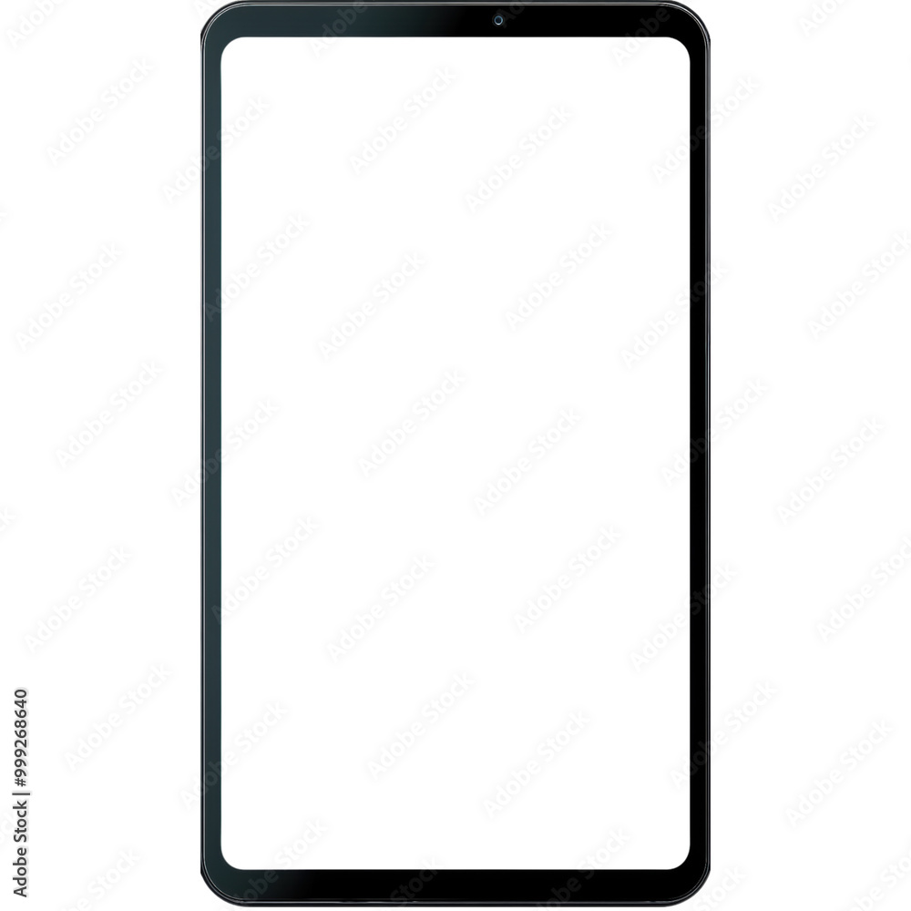 A minimalistic digital tablet with an empty screen. A minimalistic digital tablet with an empty screen.