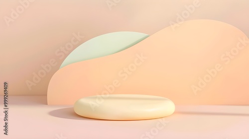3d render of Abstract minimal display podium for showing products, cosmetic presentation and mock up.