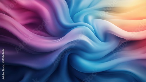 Vibrant Mandarin Swirl of Colors in Soft Flowing Textures