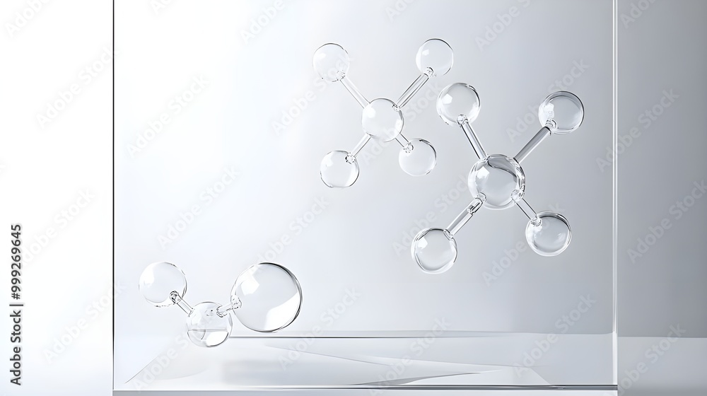 Obraz premium Abstract background hexagons design. science cosmetic technology. concept skin care cosmetics solution