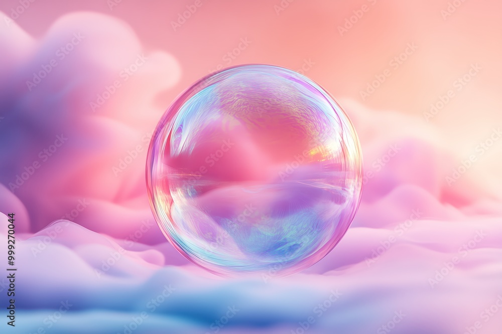 A large soap bubble on an abstract background A large soap bubble on an abstract background