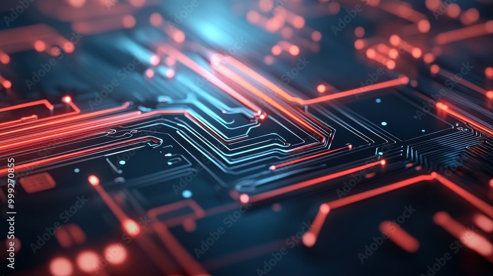 Abstract Technology Design with Glowing Elements Abstract Technology Design with Glowing Elements