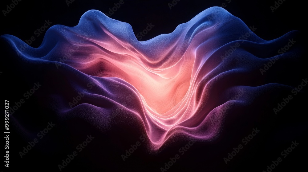 A swirling, colorful abstract representation of a heart, blending shades of blue and pink against a dark background, evoking emotions and warmth. A swirling, colorful abstract representation of a heart, blending shades of blue and pink against a dark background, evoking emotions and warmth.