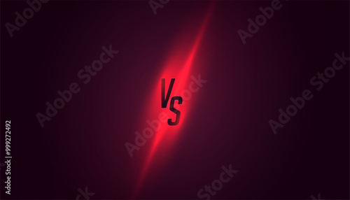 modern versus vs comparison banner with glowing light effect