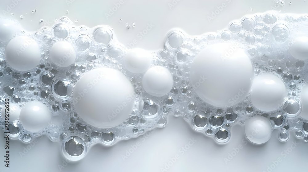 White Bubbles in Water: A Close-Up View of a Clean and Refreshing Texture White Bubbles in Water: A Close-Up View of a Clean and Refreshing Texture