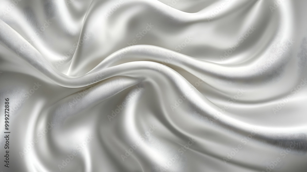 Obraz premium Soft White Satin Fabric Draped and Flowing