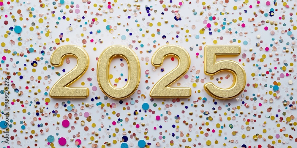 Fototapeta premium 3D Font of text 2025 for new year 