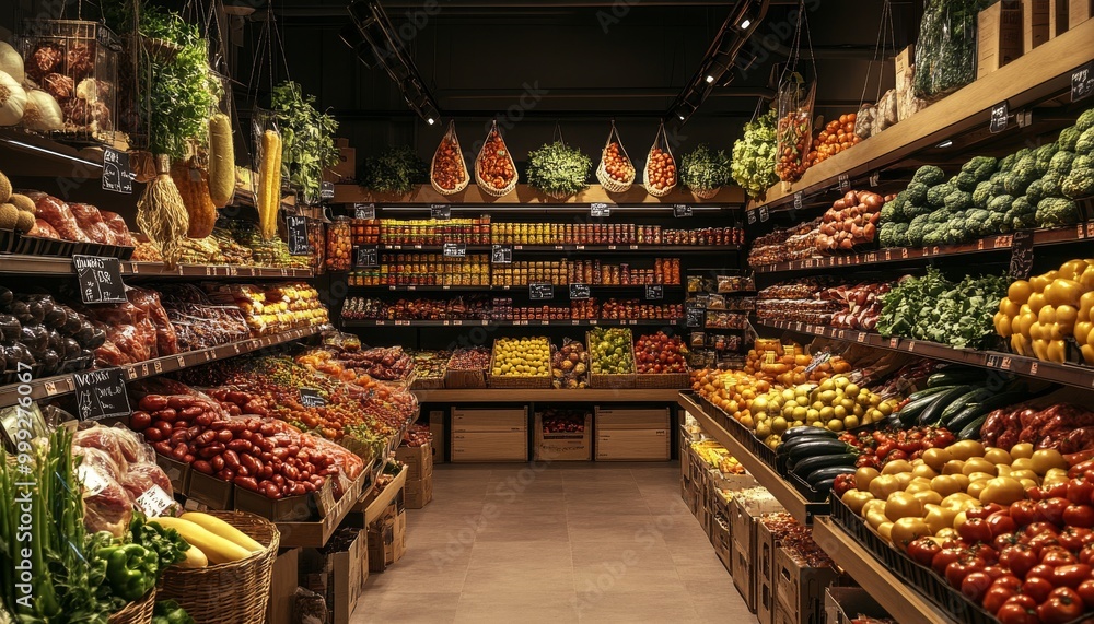 Grocery Store Produce. Fresh Produce Section. Farmers Market Stall. Colorful Fruits and Vegetables. Complete grocery store. Grocery Store Produce. Fresh Produce Section. Farmers Market Stall. Colorful Fruits and Vegetables. Complete grocery store.