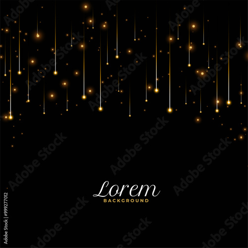 eye catching hanging golden lights dark background for luxurious decoration