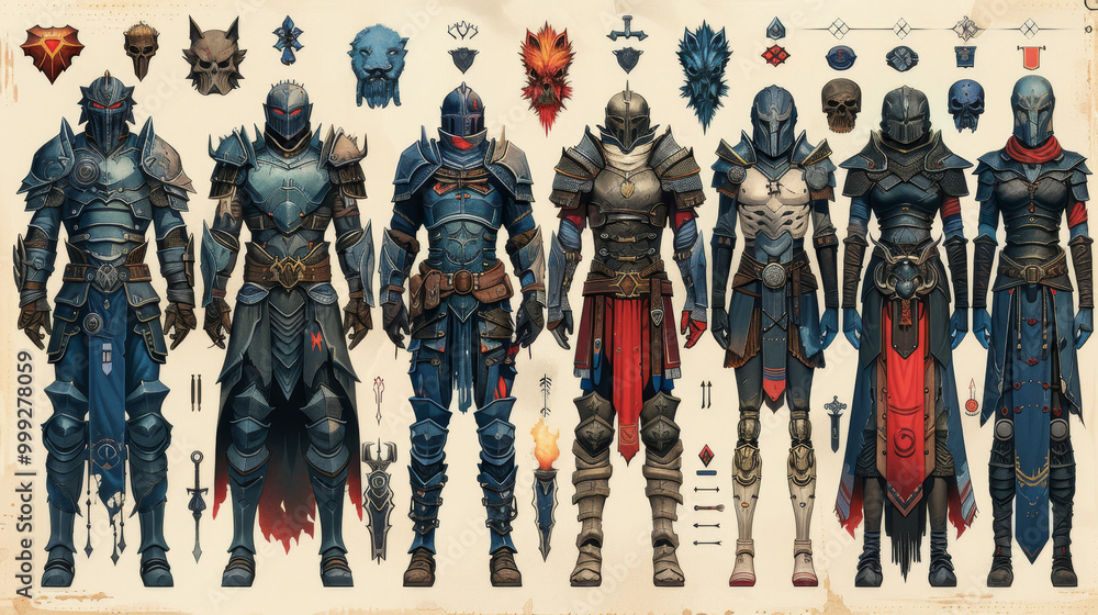 Fototapeta premium Fantasy Armor Designs for Role-Playing Games