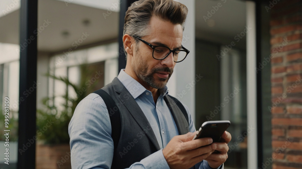 real estate agent using a smartphone to access and review digital contracts and property information on a cloud-based document management platform, emphasizing efficiency and mobility real estate agent using a smartphone to access and review digital contracts and property information on a cloud-based document management platform, emphasizing efficiency and mobility